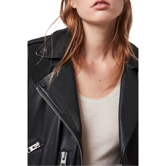 All Saints Balfern Leather Jacket | UK 12 / US 8 | Read Description | Damaged - Picture 4 of 10